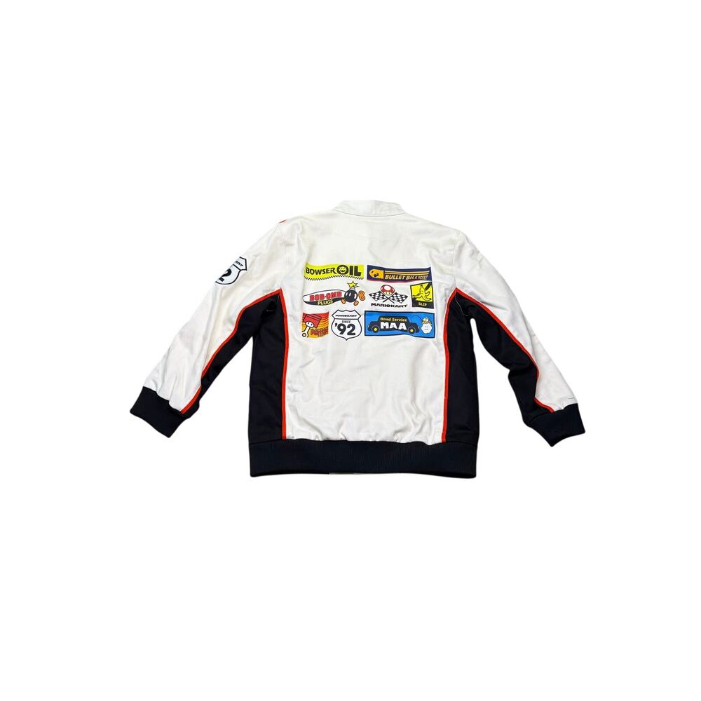 Mario Kart Racing Jacket Kids XS White Snap Front Nintendo Bomber NWT - Picture 7 of 8